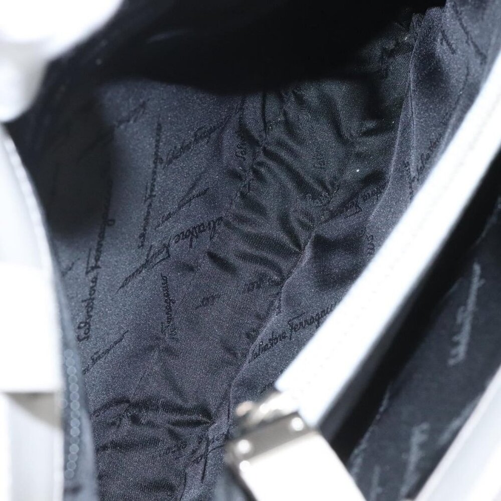 Authentic Salvatore Ferragamo Shoulder Bag Leather Beige - Picture 3 of 16